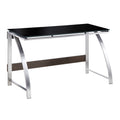 Modern Design Writing Desk Glass Top Stainless Steel Frame Furniture 1pc