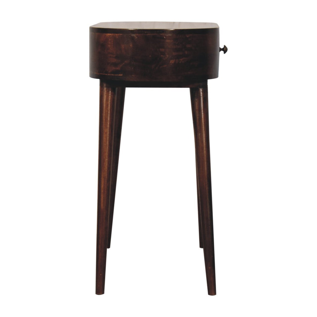 Solid Wood Honey Caramel Rounded Small Console Table
