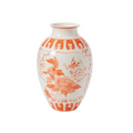 Coral Chinoiserie Vase