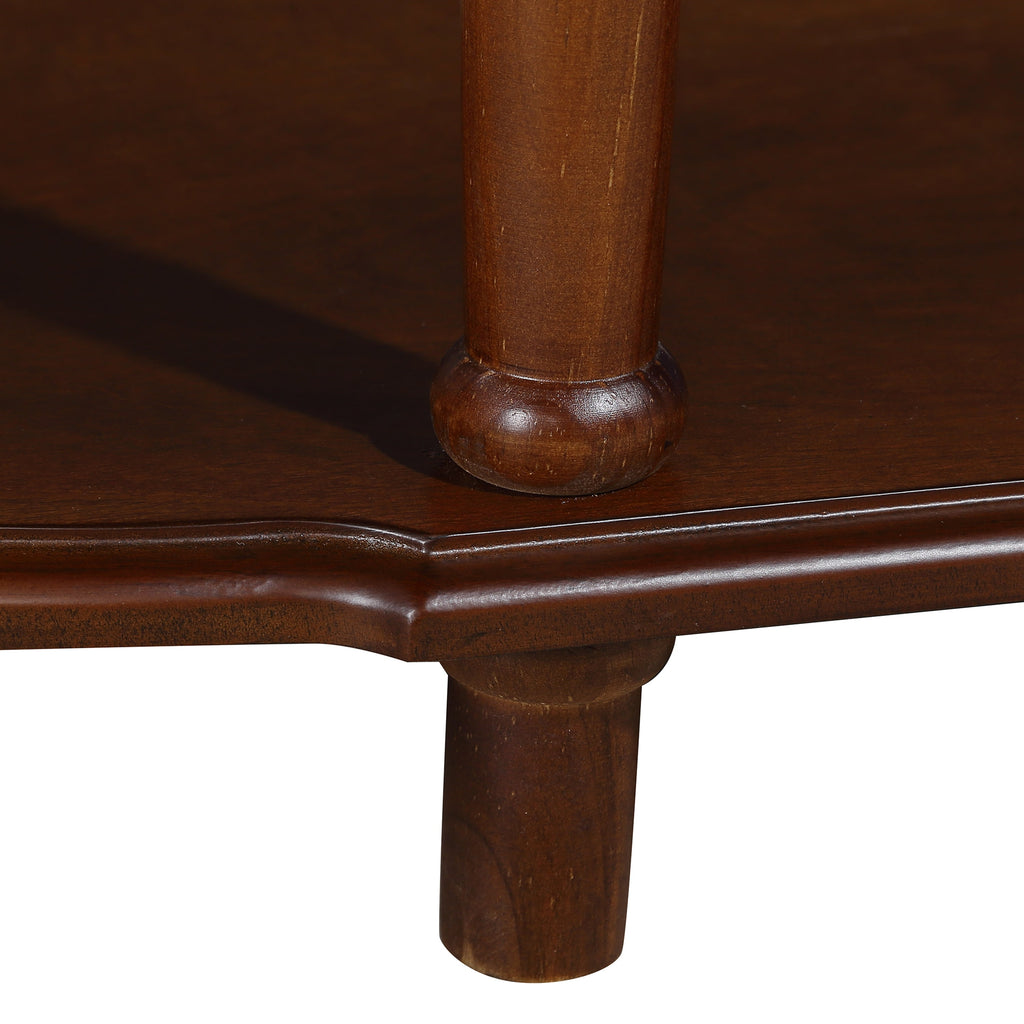 Retro Curved Wood Console Table, 52 inch Circular Half Moon Sofa Table with Open Shelf and 2 Drawers, Solid Wood Entry Table for Living Room, Hallway, Cherry
