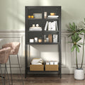 59"H Heavy Duty Metal Storage Cabinet,Sideboards & Buffet,Display Storage Cabinet with Glass Doors and 2 Adjustable Shelves, Tall Bookcase Modern Bookshelf Cabinet for Home Office, Living Room