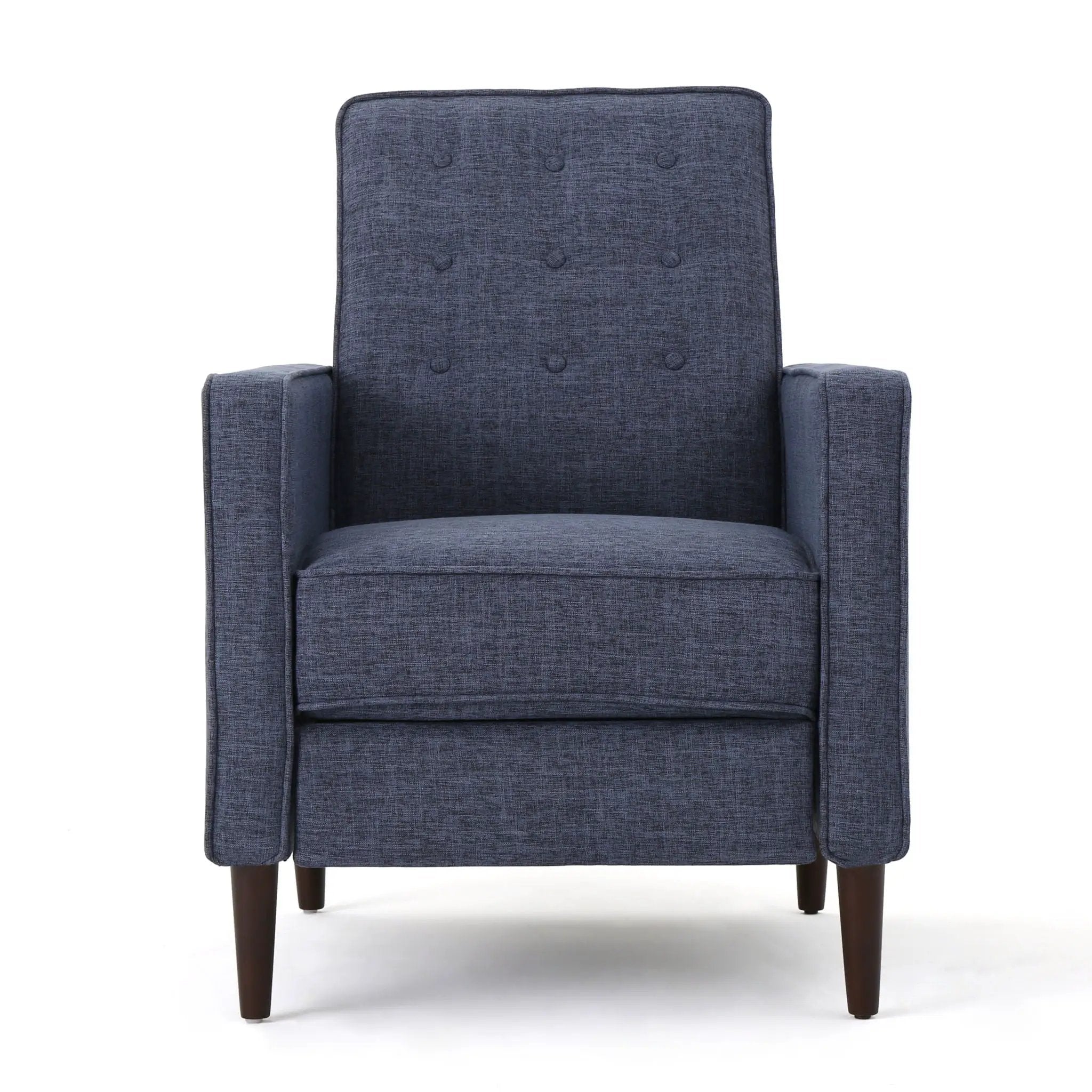 Mid-Century Modern Recliner With Button Tufted Waffle Stitch
