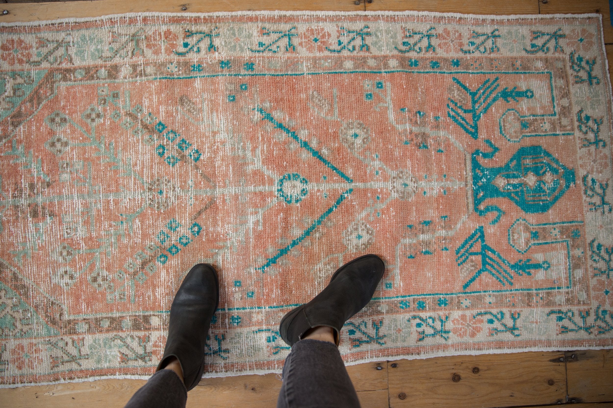 2.5x5.5 Vintage Distressed Oushak Rug Runner