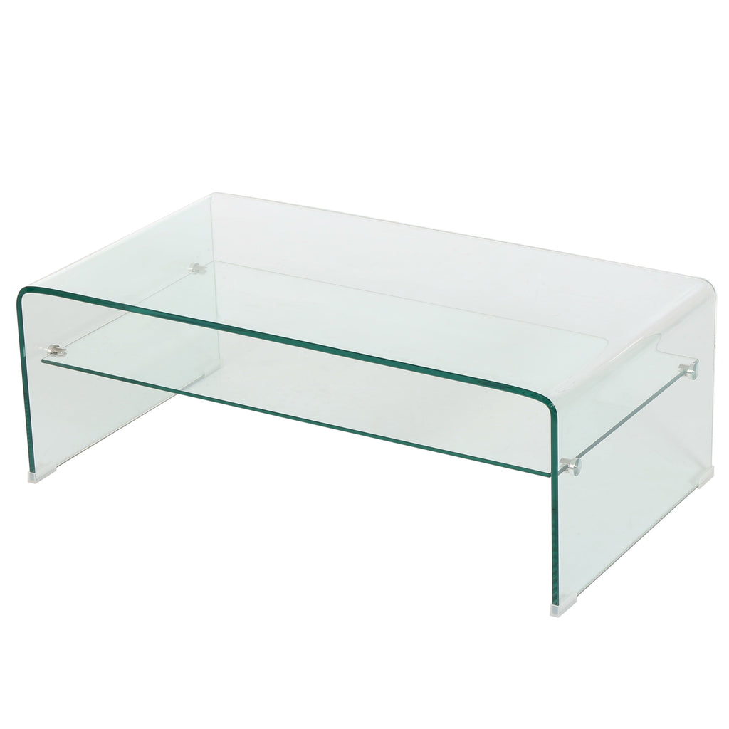 COFFEE TABLE 12MM TEMPERED BENT GLASS ,8MM SHELF GLASS