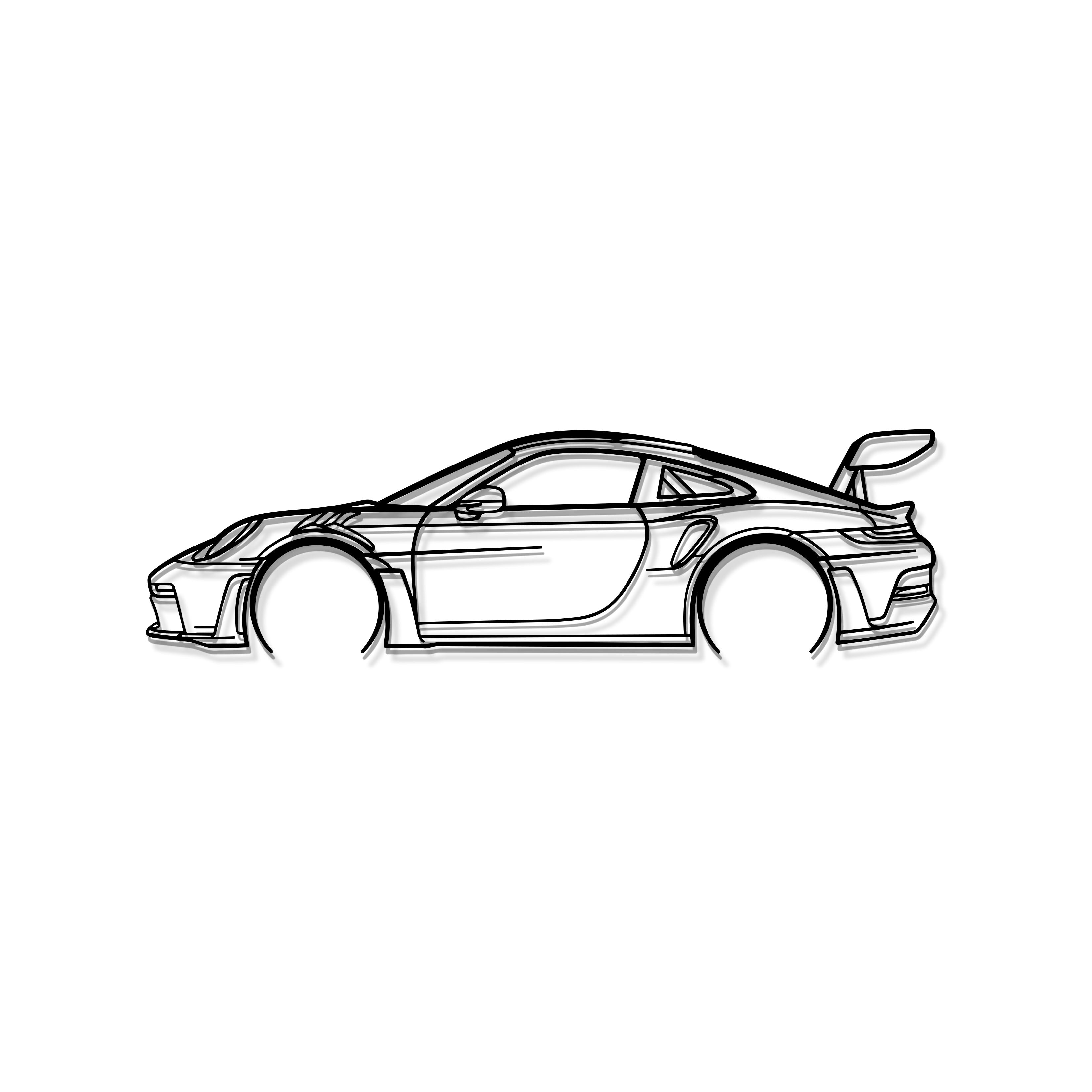 911 GT3 RS Model 992 Detailed Metal Car Wall Art - MT0859