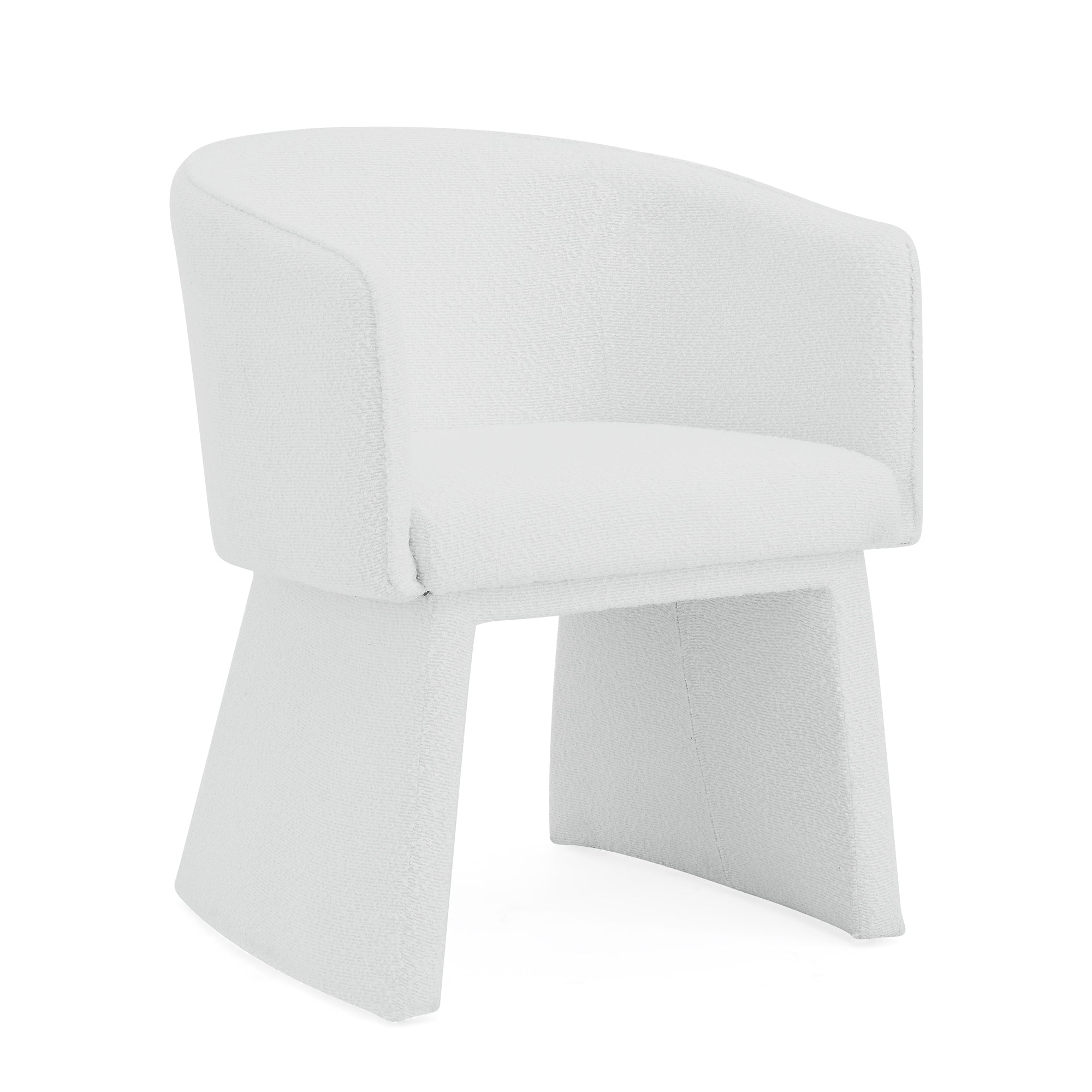 Modern style simple and elegant chair, white leisure chair, suitable for dining/bedroom/living room/reception desk (assembly required)-White