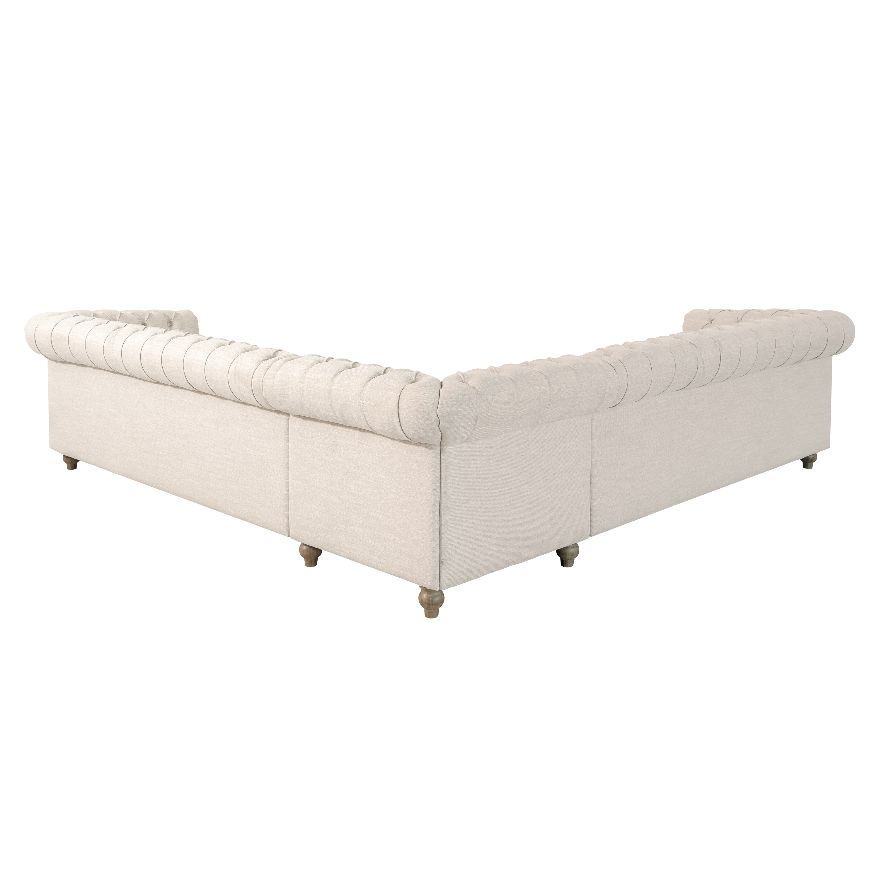 Mirod Comfy Large Sectional Sofa with Wooden Legs, Retro Style for Living Room