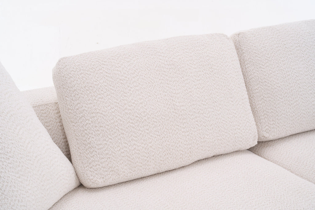 LY-024 BEIGE COMPRESSION SOFA: 4-seater combined sofa, Crochet Yarn Fabric, full sponge compression sofa,combined sofa with 4 pillows for home living/ Home Furniture/ Apartment