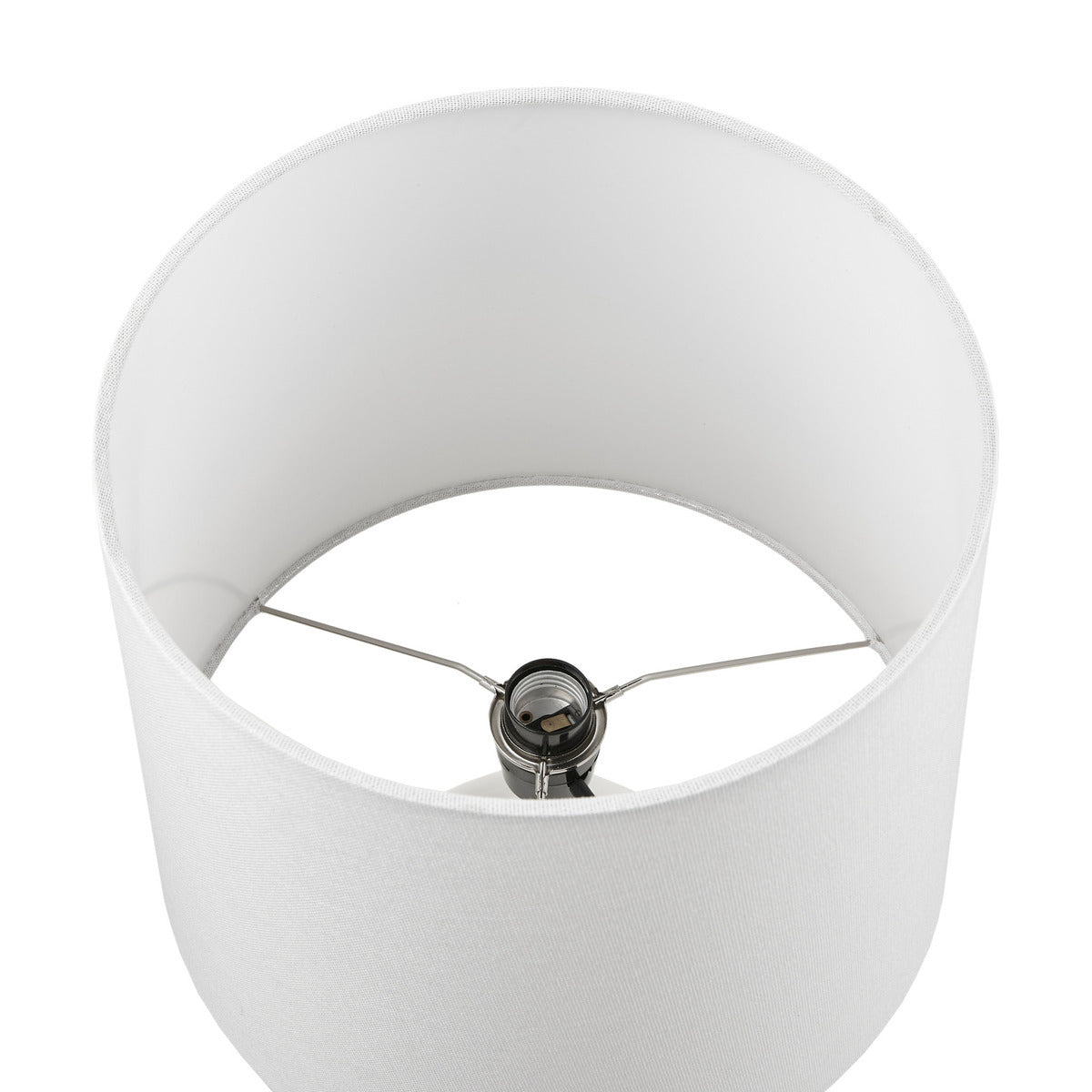 2-Tone Ceramic Table Lamp Set of 2 White/Silver See below