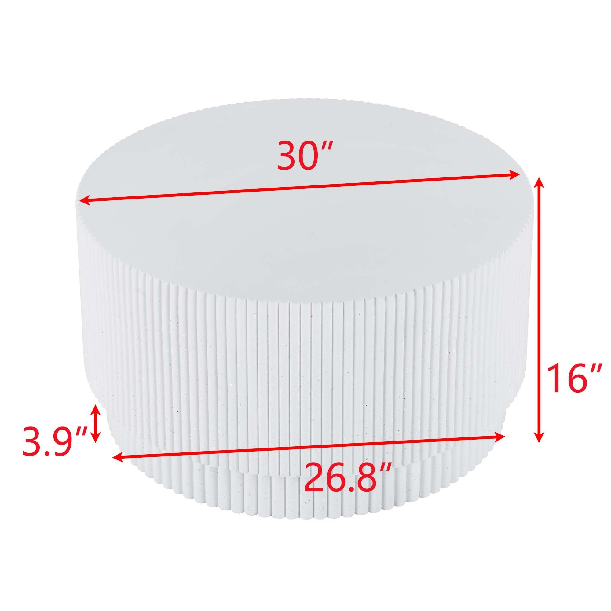 15.72-inch H-barrel coffee table, Nordic style, simple design, suitable for indoor and outdoor use, magnesium oxide material, suitable for living room, bedroom or garden sofa