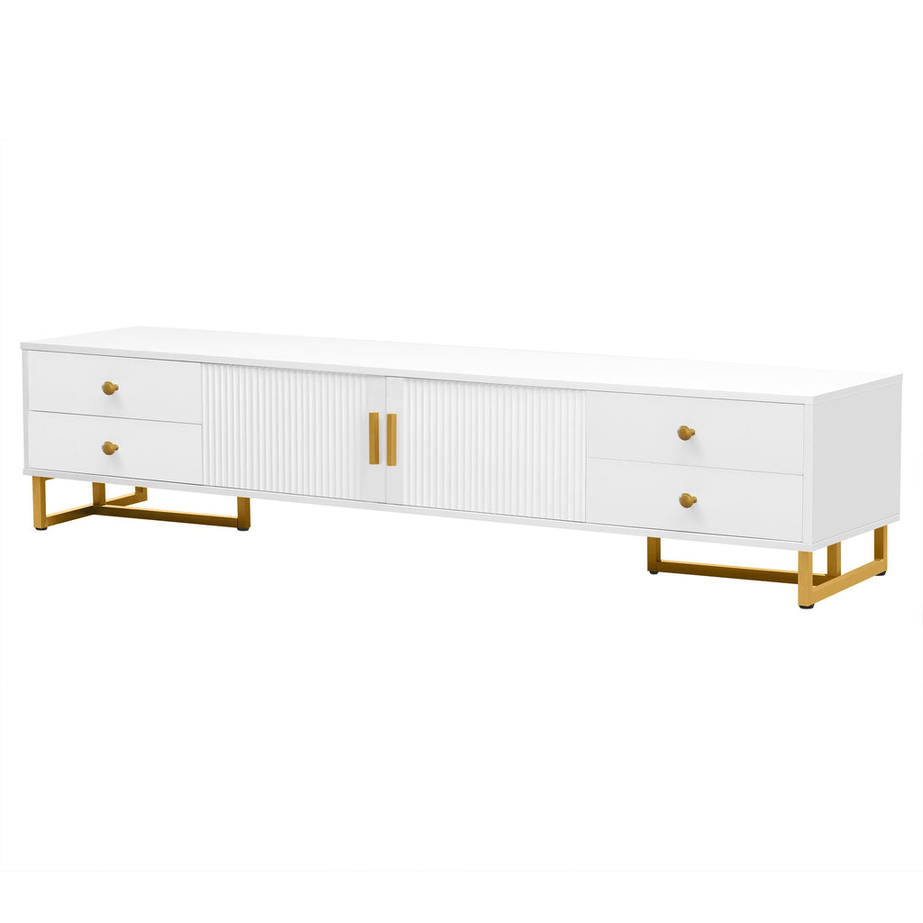 U-Can TV Stand for 65+ Inch TV, Entertainment Center TV Media Console Table, Modern TV Stand with Storage, TV Console Cabinet Furniture for Living Room(OLD SKU: WF530740AAK)