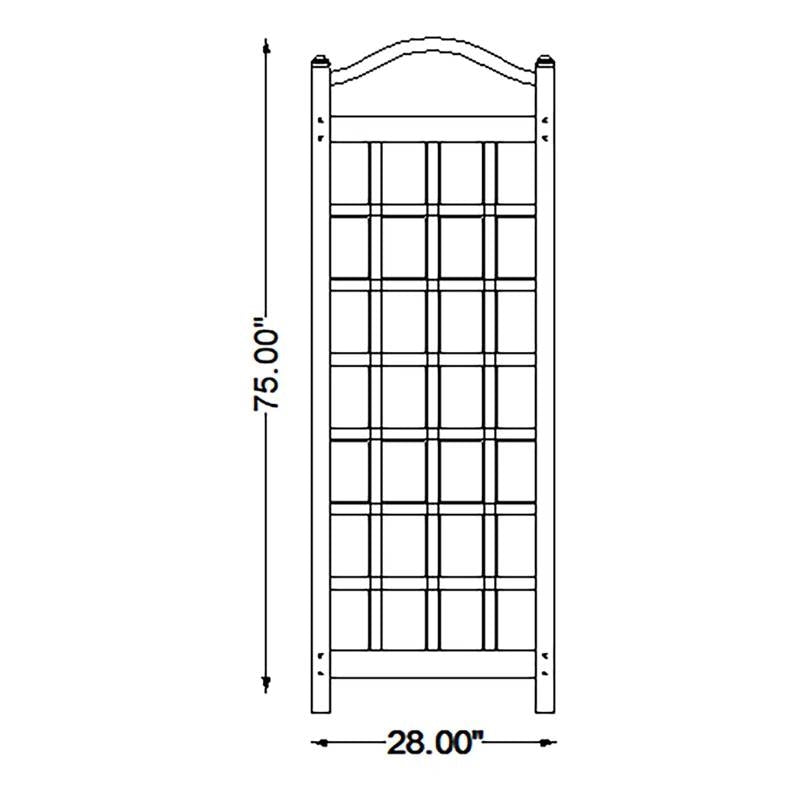 76-inch Tall Mocha Tan Brown Vinyl Garden Trellis