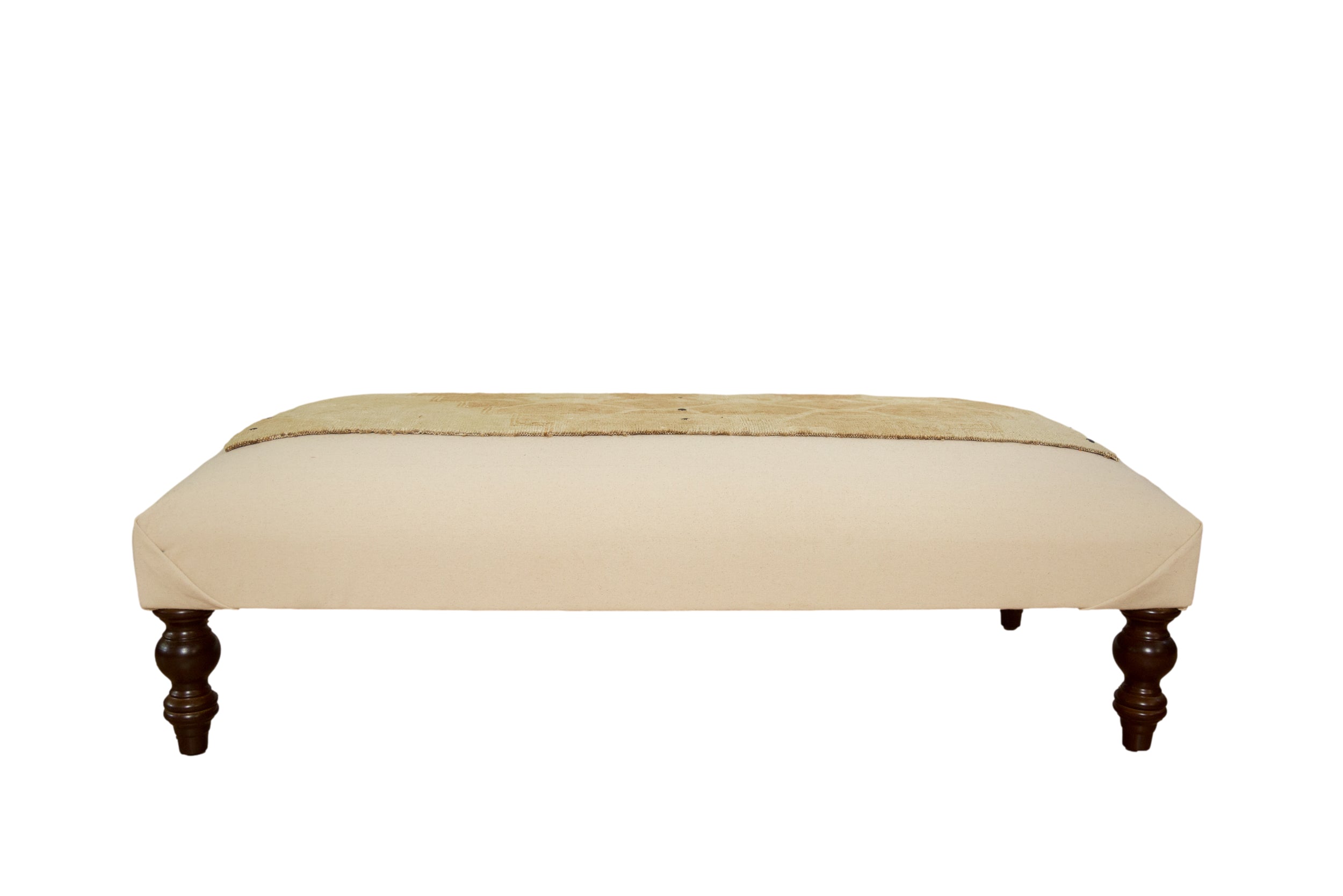 Handmade Canvas Changeable Rug Fragment Ottoman Coffee Table