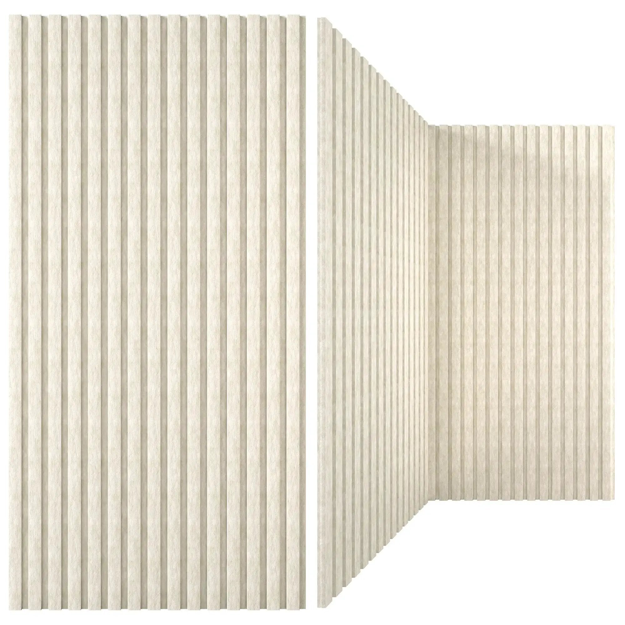 Acoustical polyester wall panels, light beige, 48x24x0.7 in; soundproof wall paneling set