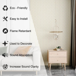 HAUSVITA Acoustical 100% Polyester Wall Panel, 48x24x0.7; eco-friendly, flame retardant, easy to install