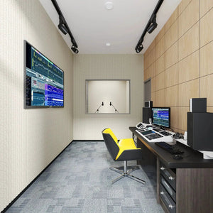 HAUSVITA acoustical wall panel, 100% polyester beige fabric, 48x24x0.7 in for studio soundproofing