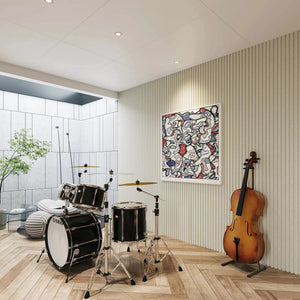 Acoustical 100% polyester wall panel, light beige, 48x24x0.7, HAUSVITA.