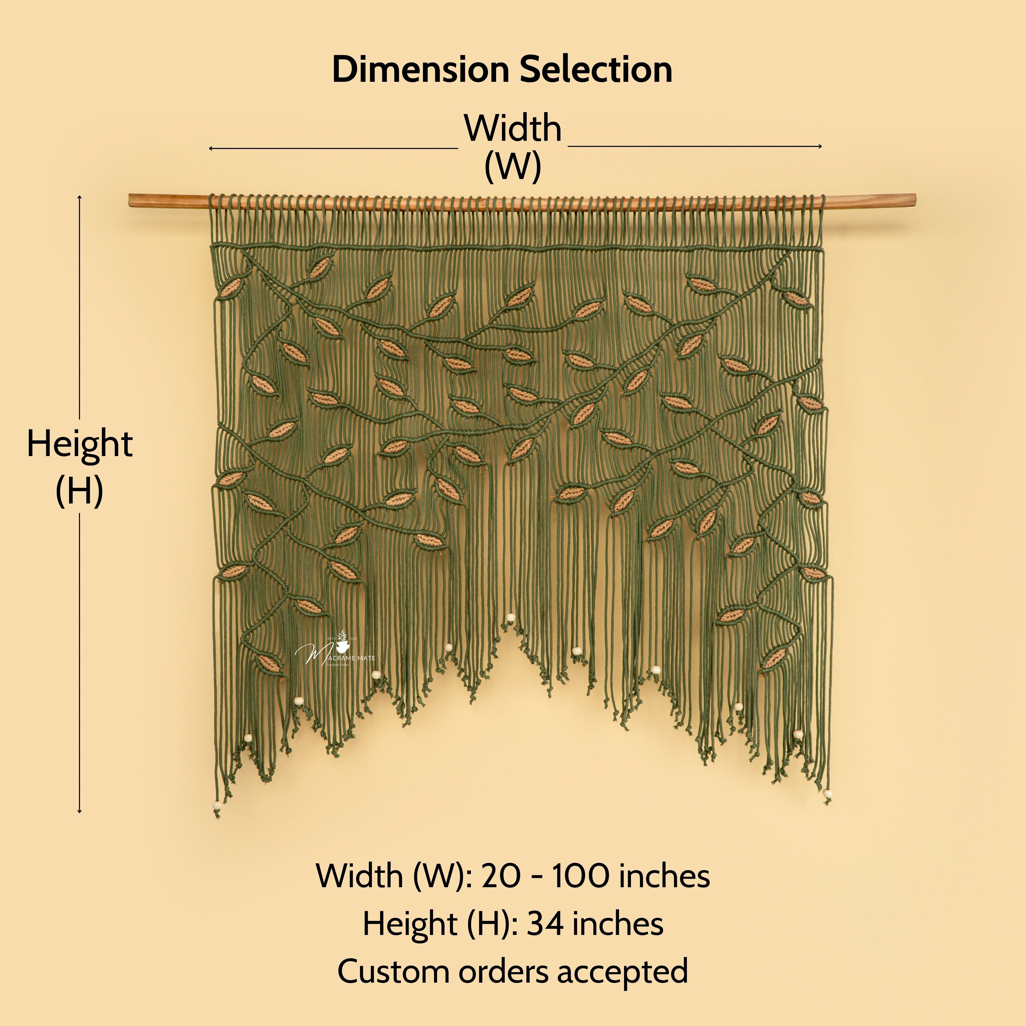 Aura Olive Latte Macrame Window Curtain