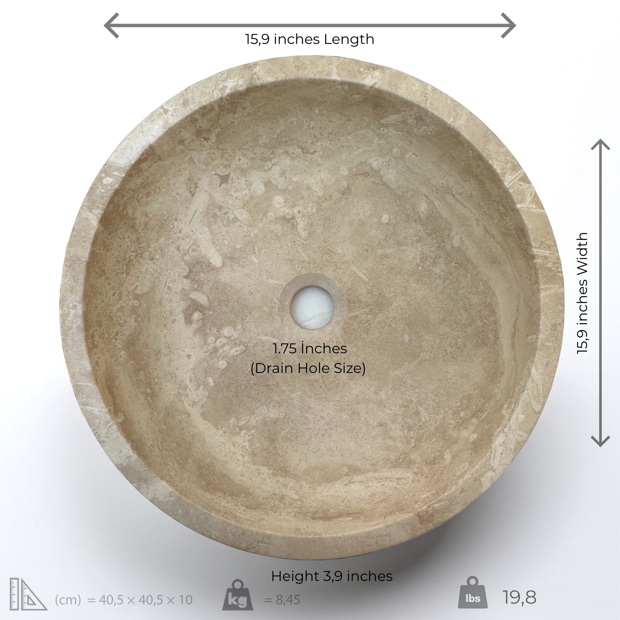 Light Travertine Sink