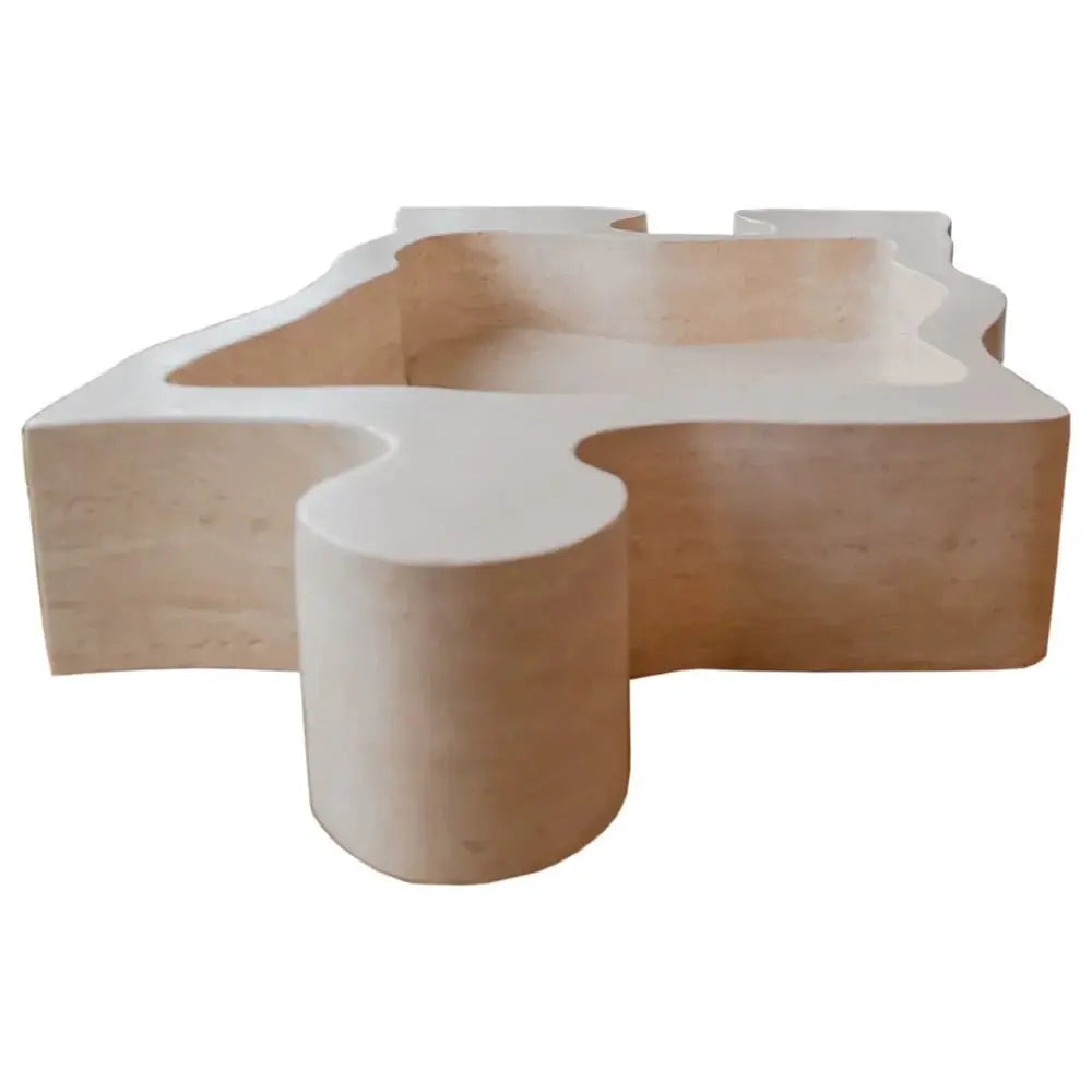 Stone sink Villohome beige travertine above-counter puzzle-shape bathroom vanity sink