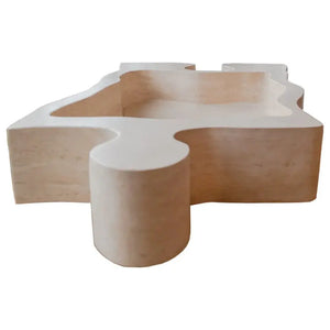 Stone sink Villohome beige travertine above-counter puzzle-shape bathroom vanity sink
