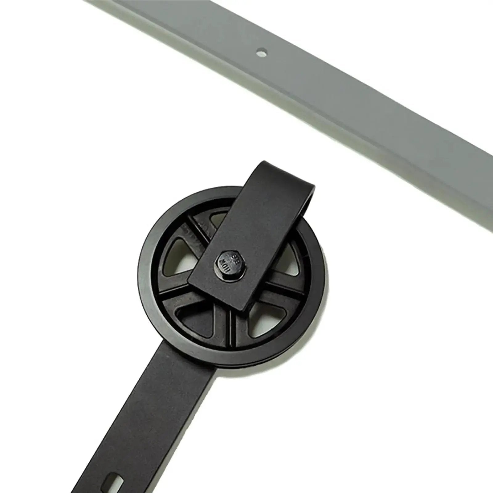 HAUSVITA barn door wheel roller with large spokes on gray track