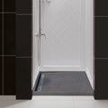 Black Andesite Rectangular Shower Base Hand-carved from Solid Block (W)32" (L)48" (H)3"