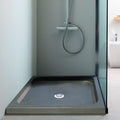Black Andesite Square Shower Base Hand-carved from Solid Andesite Block (W)36" (L)36" (H)3"