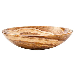 Villohome brown onyx translucent vanity vessel sink, polished natural stone bowl