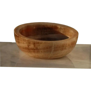 Stone sink Villohome honey onyx translucent vessel bowl for bathroom vanity.