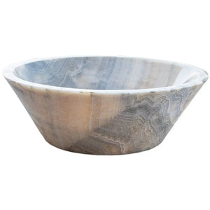 Villohome natural stone bubble gray onyx above-counter vanity sink, oval vessel