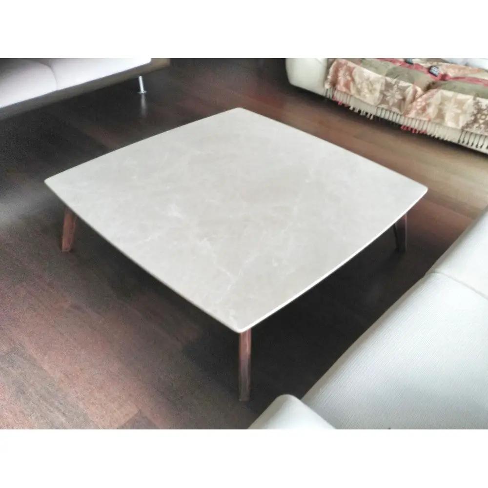 Burdur beige marble coffee table, rectangular with polished and eased edges