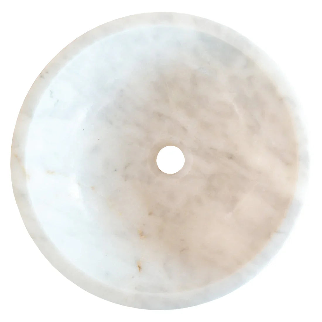Carrara White Marble Above Vanity Bathroom Vessel Sink Polished (D)16" (H)6"