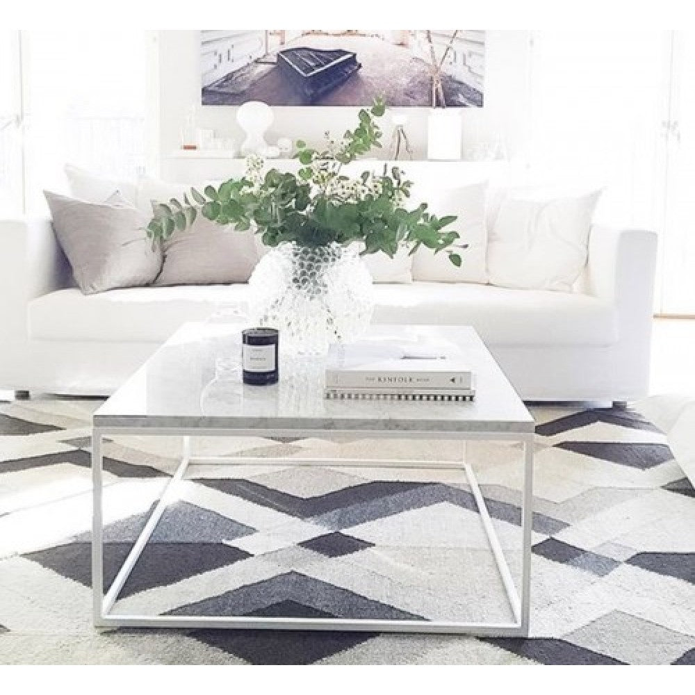 Marble Coffee Table Square Polished and Eased Edge