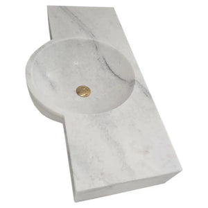Carrara White Marble above-vanity wall-mount bathroom sink by Villohome