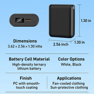 LITEGUEST 20,000 mAh power bank with digital display; compact black rectangular design