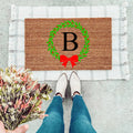 Christmas Wreath Personalized Doormat
