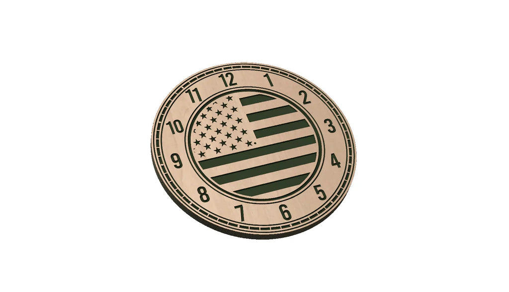 15-Inch American Flag Wood Wall Clock – Custom Woodworking Sign for Patriotic Decor