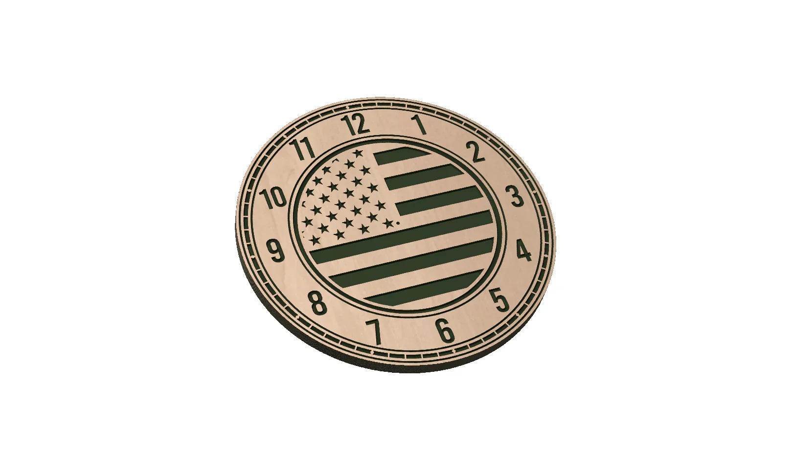 15-Inch American Flag Wood Wall Clock – Custom Woodworking Sign for Patriotic Decor