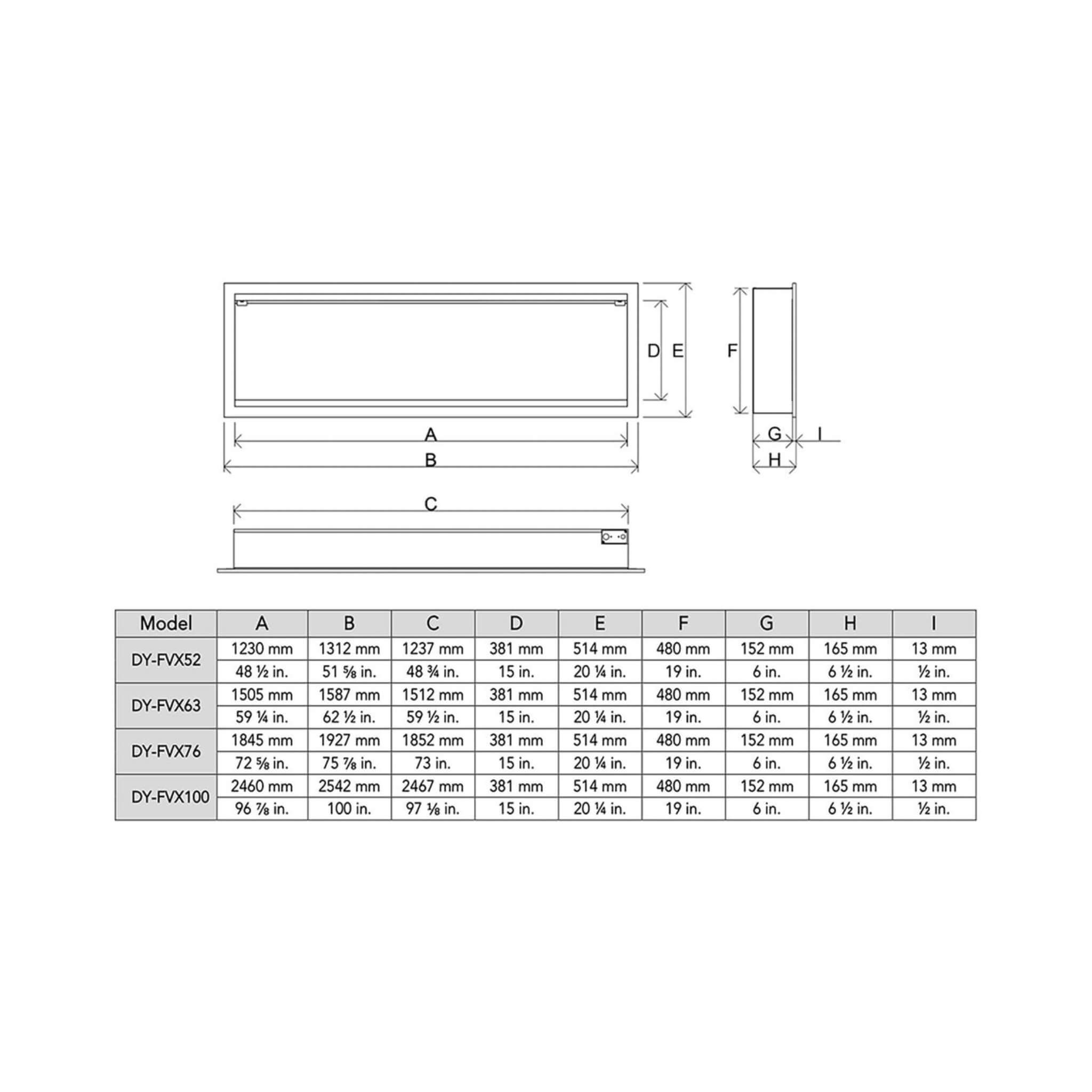Dynasty Tempo 76" Virtual Linear Electric Fireplace [DY-FVX76] (SAK84710)