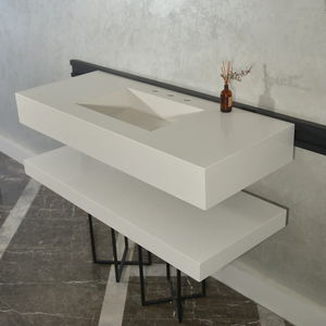 Custom Quartz Sink With Shelf, Bathroom Sink With Matching Shelf, Bathroom Vanity With Shelf, Bathroom Vanity With Single Sink, Vessel
