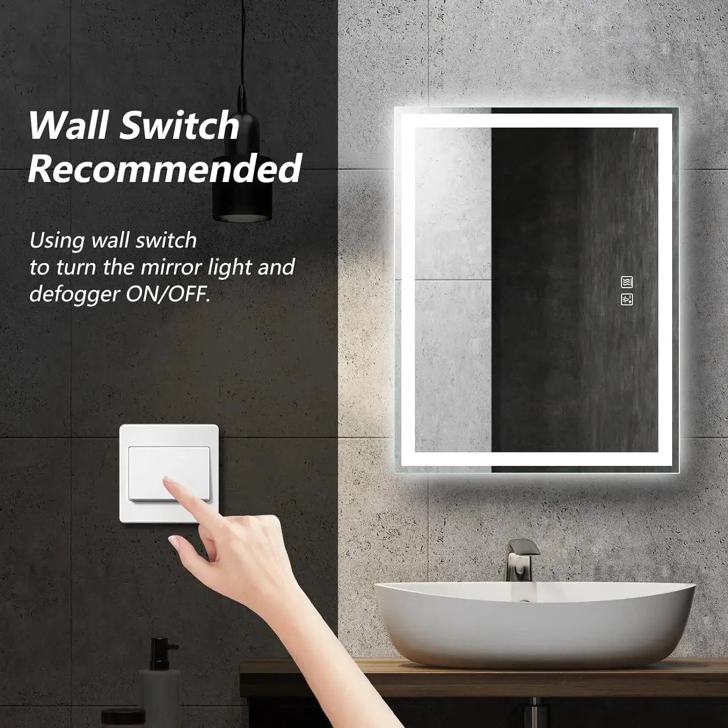 HAUSVITA Deluxe Center Glow LED bathroom mirror with edge lighting, wall-mounted in a modern bathroom