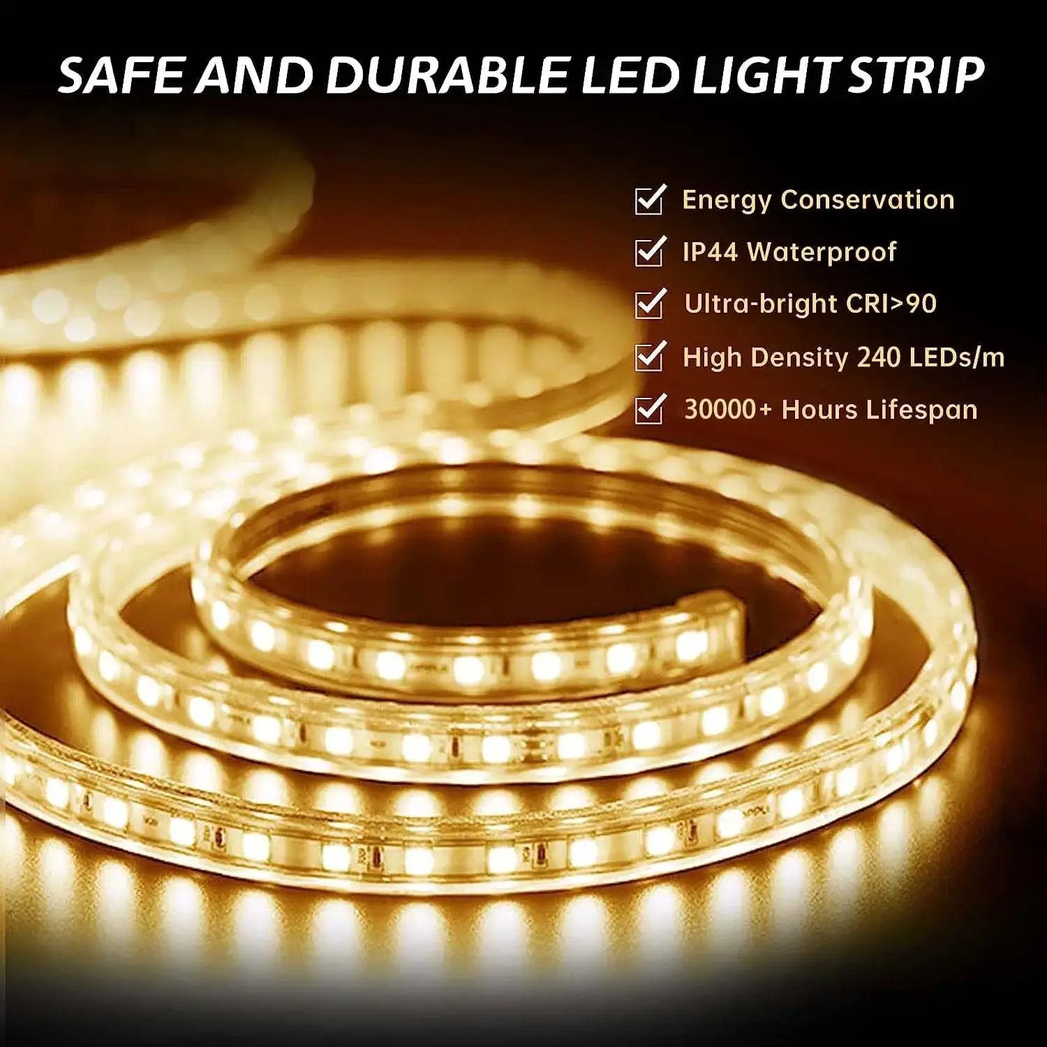 Deluxe Sleek Backlit LED bathroom mirror HAUSVITA with gold LED strip