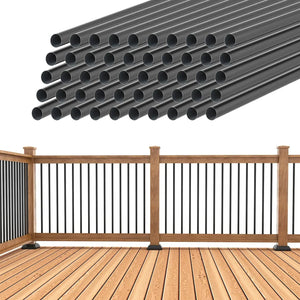 Durable hollow deck balusters with screws by HAUSVITA; metal railing components