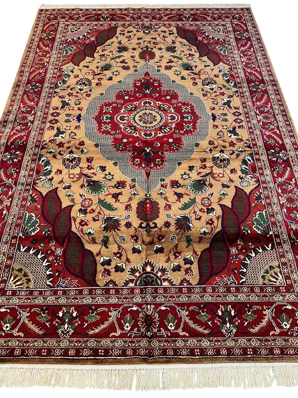 Hand-Knotted Afghan Garden Design Rug – 6’6” x 9’6”