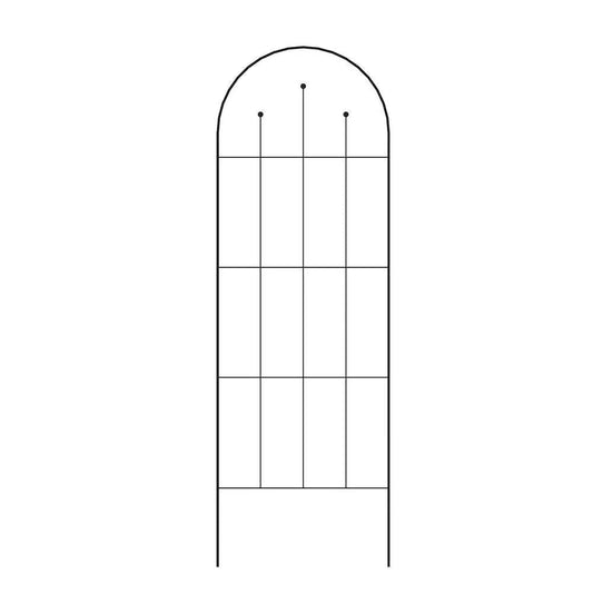 Outdoor 80-inch Tall Garden Trellis in Black Powder Coated Steel Finish