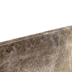 Emperador Light marble bathtub; brown-veined solid marble block