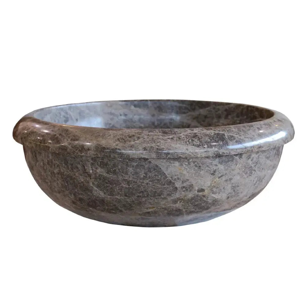 Emperador Brown natural stone marble vanity sink by Villohome, drop-in or above-counter vessel.