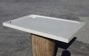 Shower base Shell Stone Limestone, light gray rectangular 36x48 inches, hand-carved from solid block