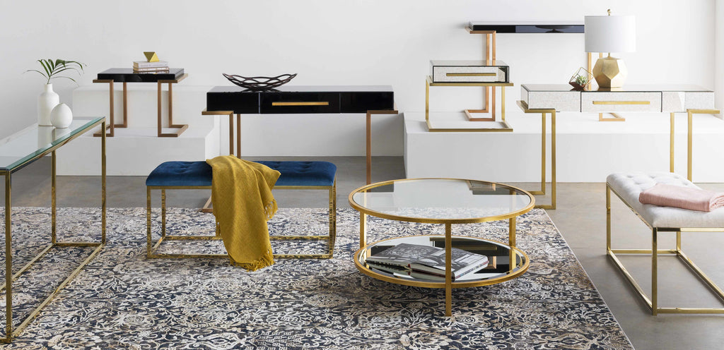 Coleford Gold Geometric Table Lamp